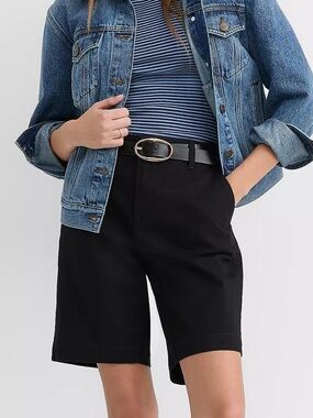 LOFT Monroe Chino Bermuda Shorts in Black Size 2